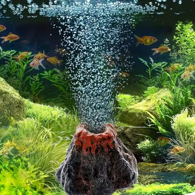 Fish Toys For Aquarium - Pietra vulcanica a bolle per acquari,