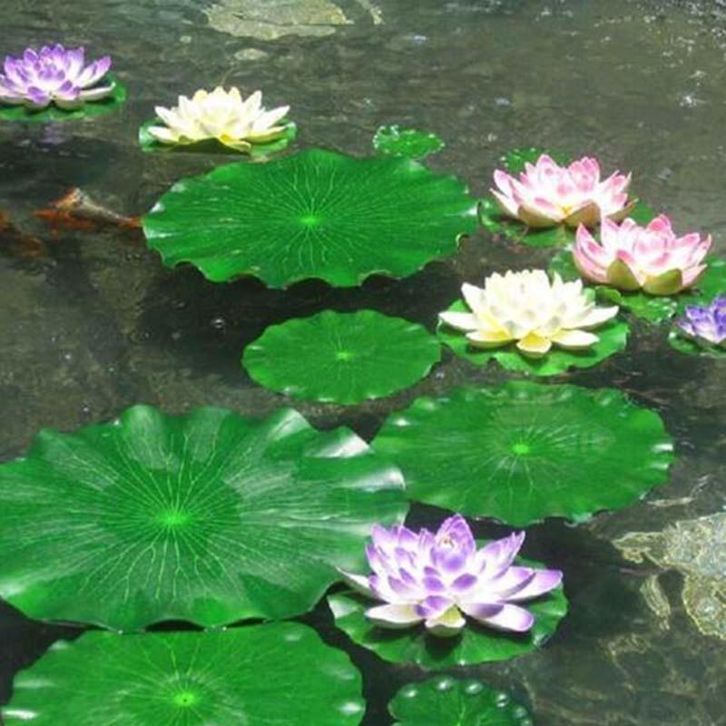 Aquarium Fish Artificial - Foglie di Loto Artificiali Senza Fiori