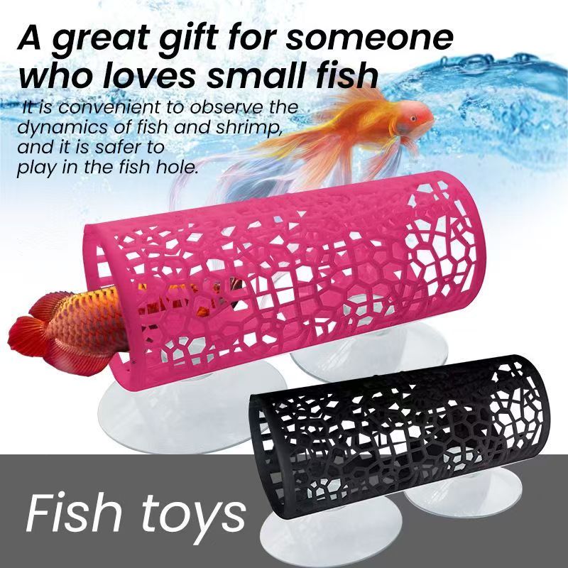 Fish Toys For Aquarium - Tunnel per Pesci d'Acquario, Nascondigli e