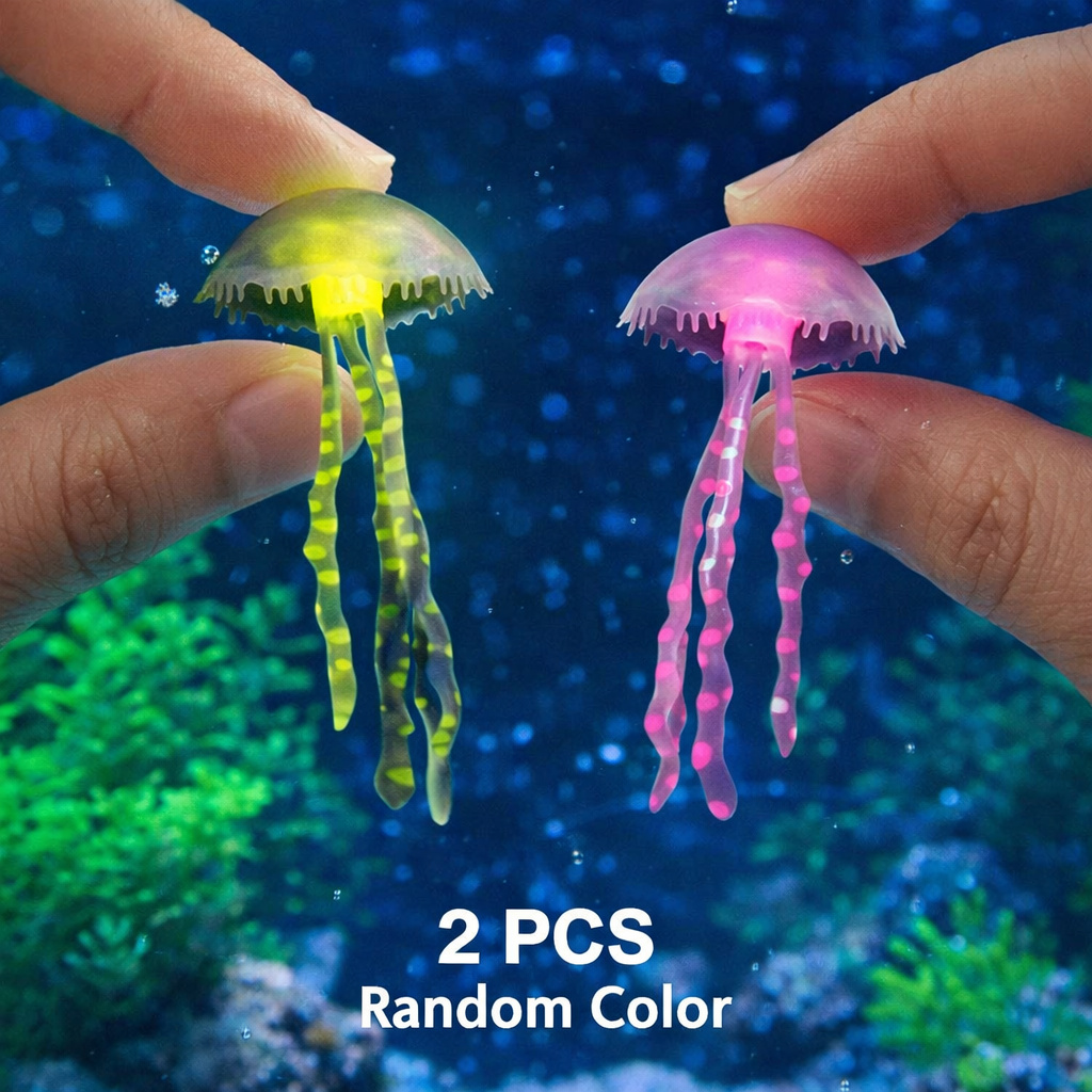 Fish Toys For Aquarium - Meduse Luminose Simulate 2 Pezzi Colore