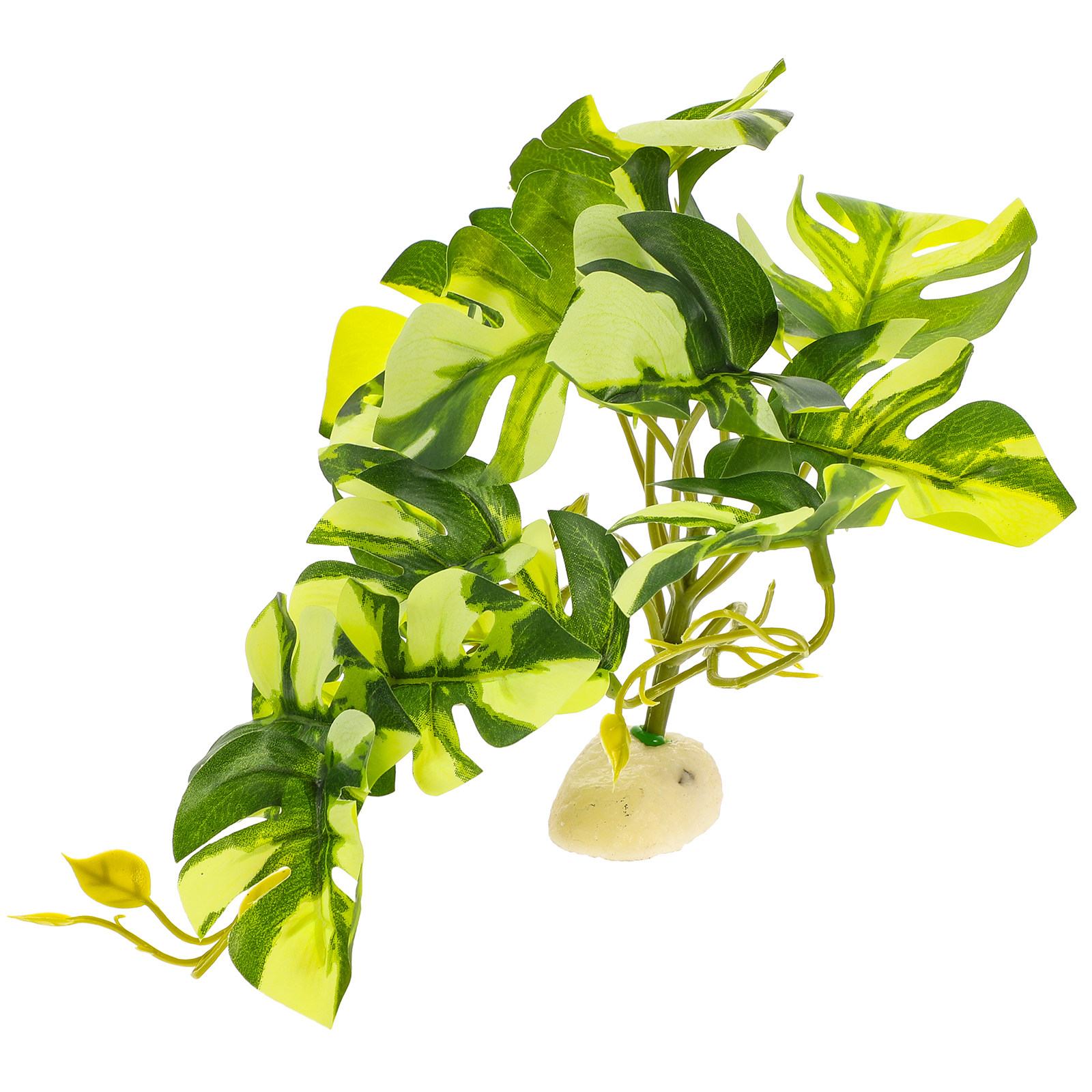 Aquarium Fish Artificial - Pianta di Monstera Realistica in Resina,