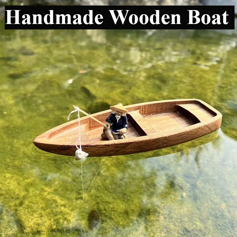 Barca in legno fatta a mano Mi - Fish Toys For Aquarium recensione e prezzo